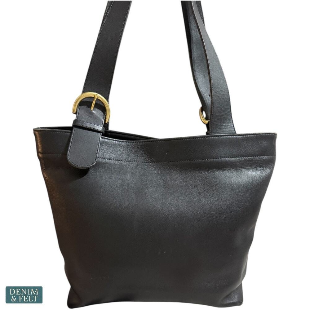 Coach Vintage Soho‎ Lafayette 4140 Black Genuine Leather Tote Shoulder Bag - Picture 4 of 13